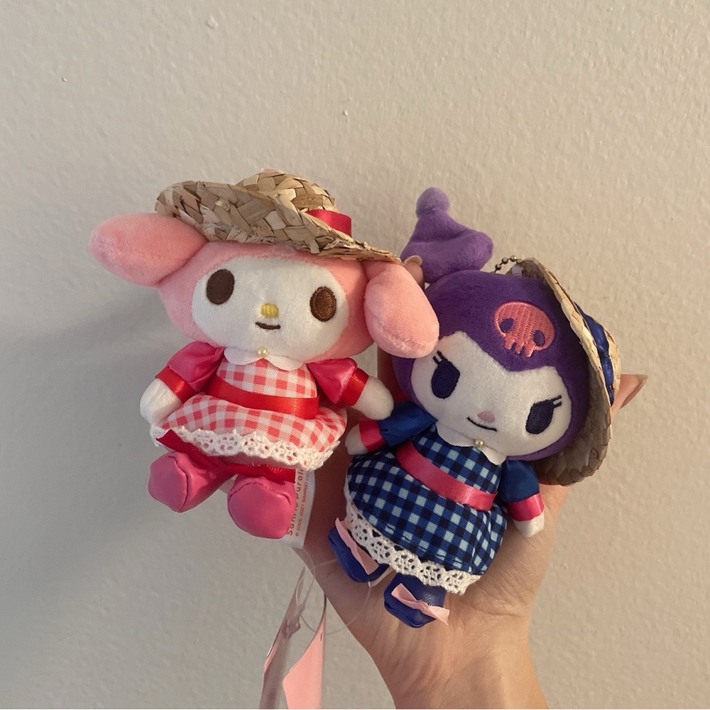 My melody kuromi sanrio country lolita outfit 5" plush set
